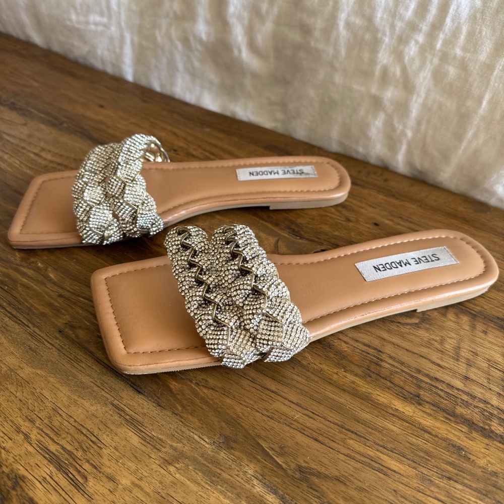 Steve Madden Rhinestone Slides - Picture 3 of 10